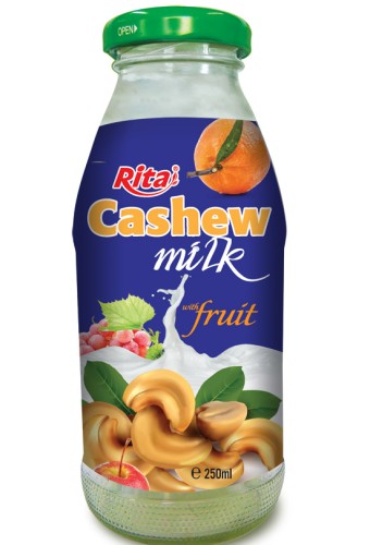 Trobico Cashew milk with fruit glass bottle 250ml
